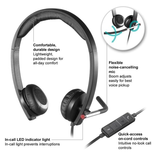 Logitech USB Headset Stereo H650e - Logitech For Business